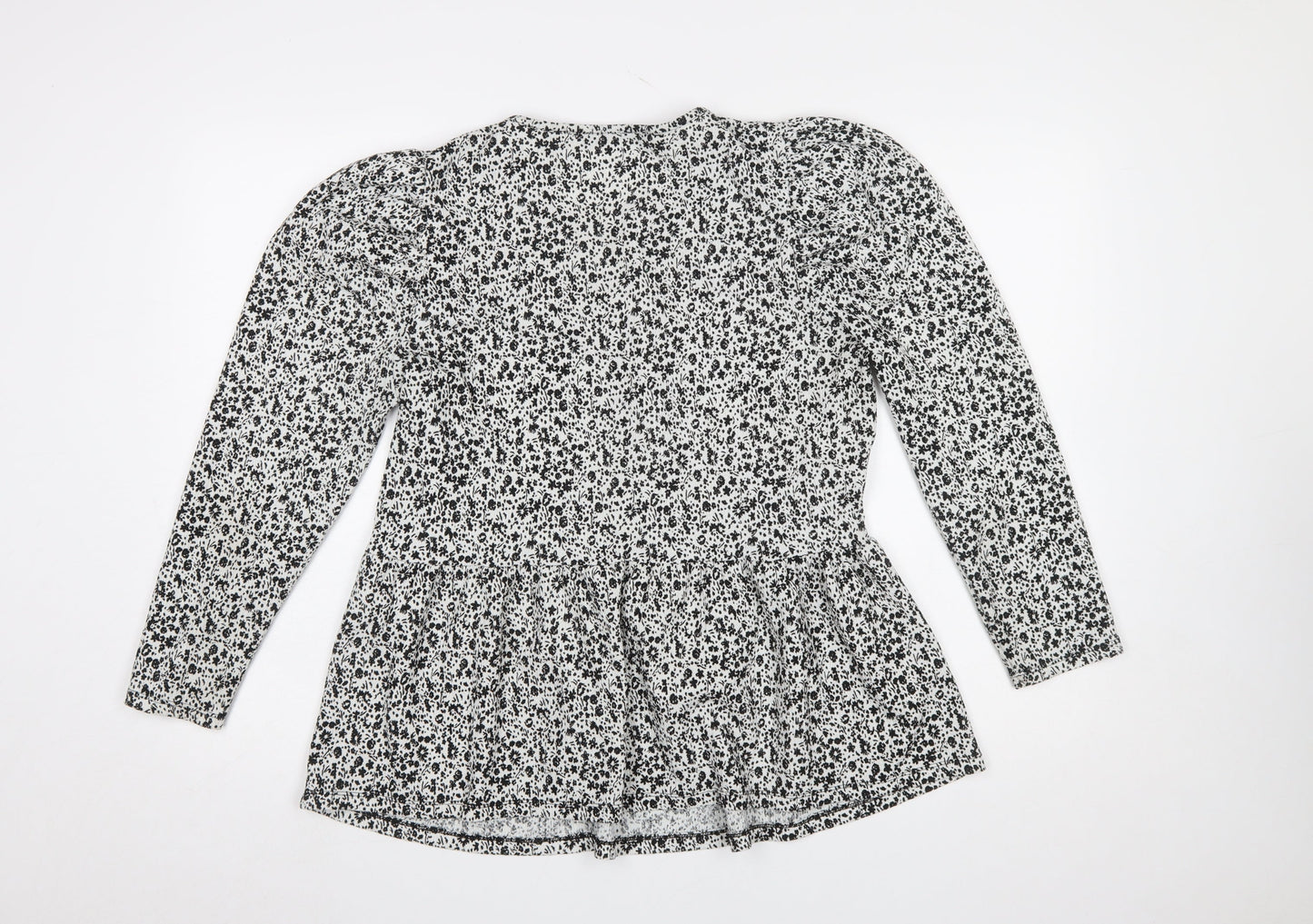 Dunnes Stores Women’s Black Floral Long Sleeve Tunic Blouse Size 12