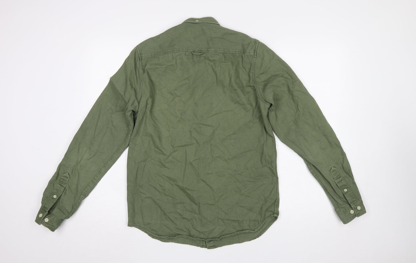 Zara Men’s Green Slim Fit Button-Down Long Sleeve Casual Shirt Size S