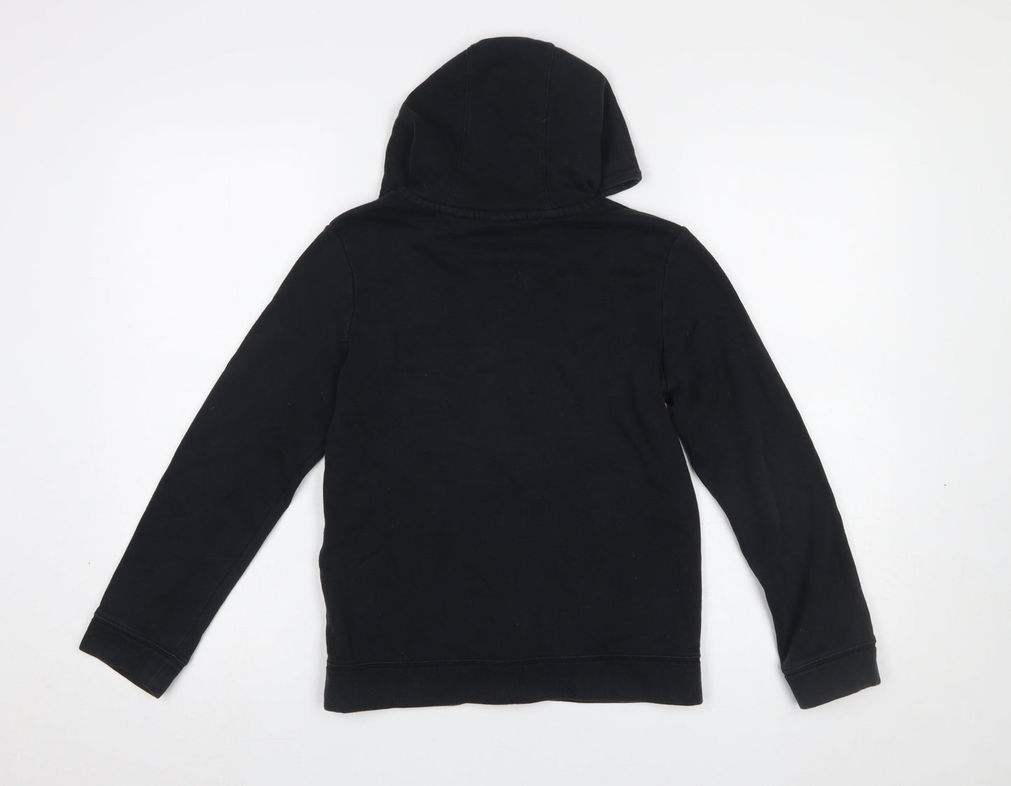 Nike Boys Black Full Zip Hoodie M 137-147cm Cotton Blend Zip Pockets