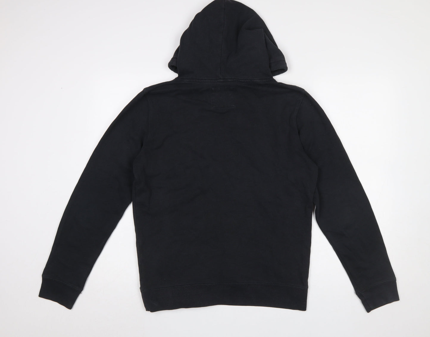 Hollister Mens Black Small Pullover Hoodie Fleece Logo Sweatshirt