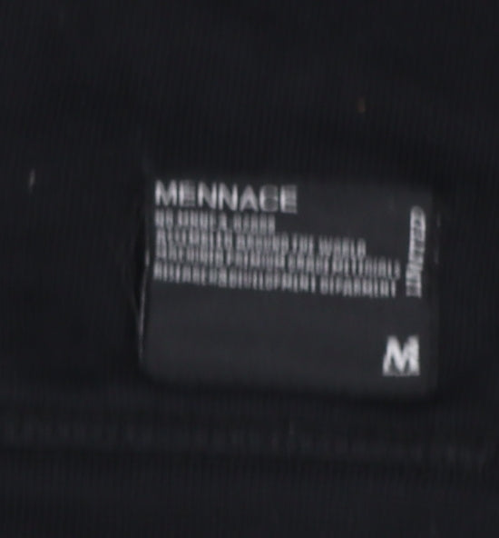 Mennace Men's Black Regular Fit Pullover Hoodie Size M