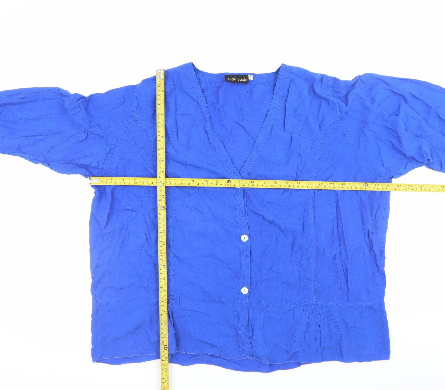 Angel Circle Womens Blue Viscose Tunic Blouse Size 12