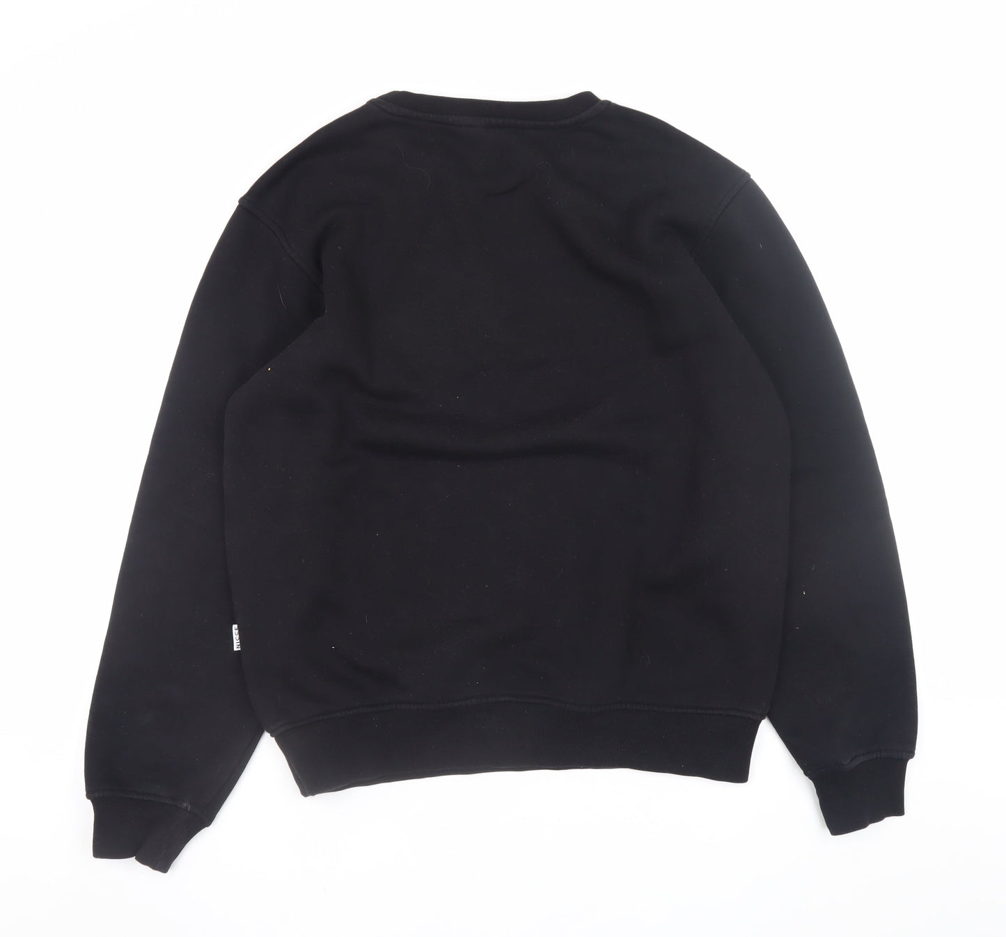 NICCE Mens Black Pullover Sweatshirt Medium Crew Neck Logo Jumper