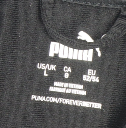 Brand and care label for Puma Men’s Black Football Training Track Jacket L Full Zip Polyester