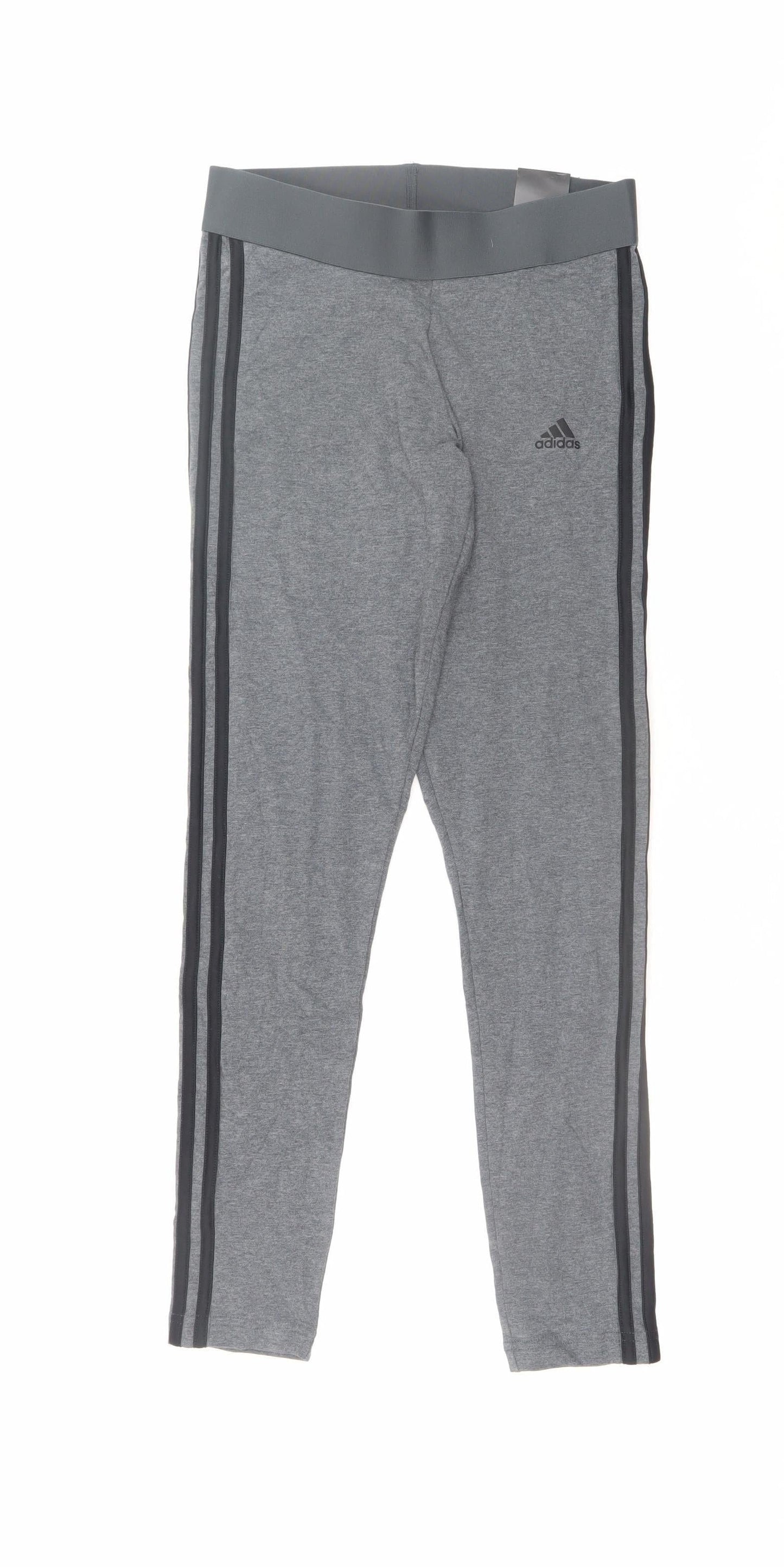 Adidas Womens Grey Small Ankle Leggings Stretch Cotton Blend