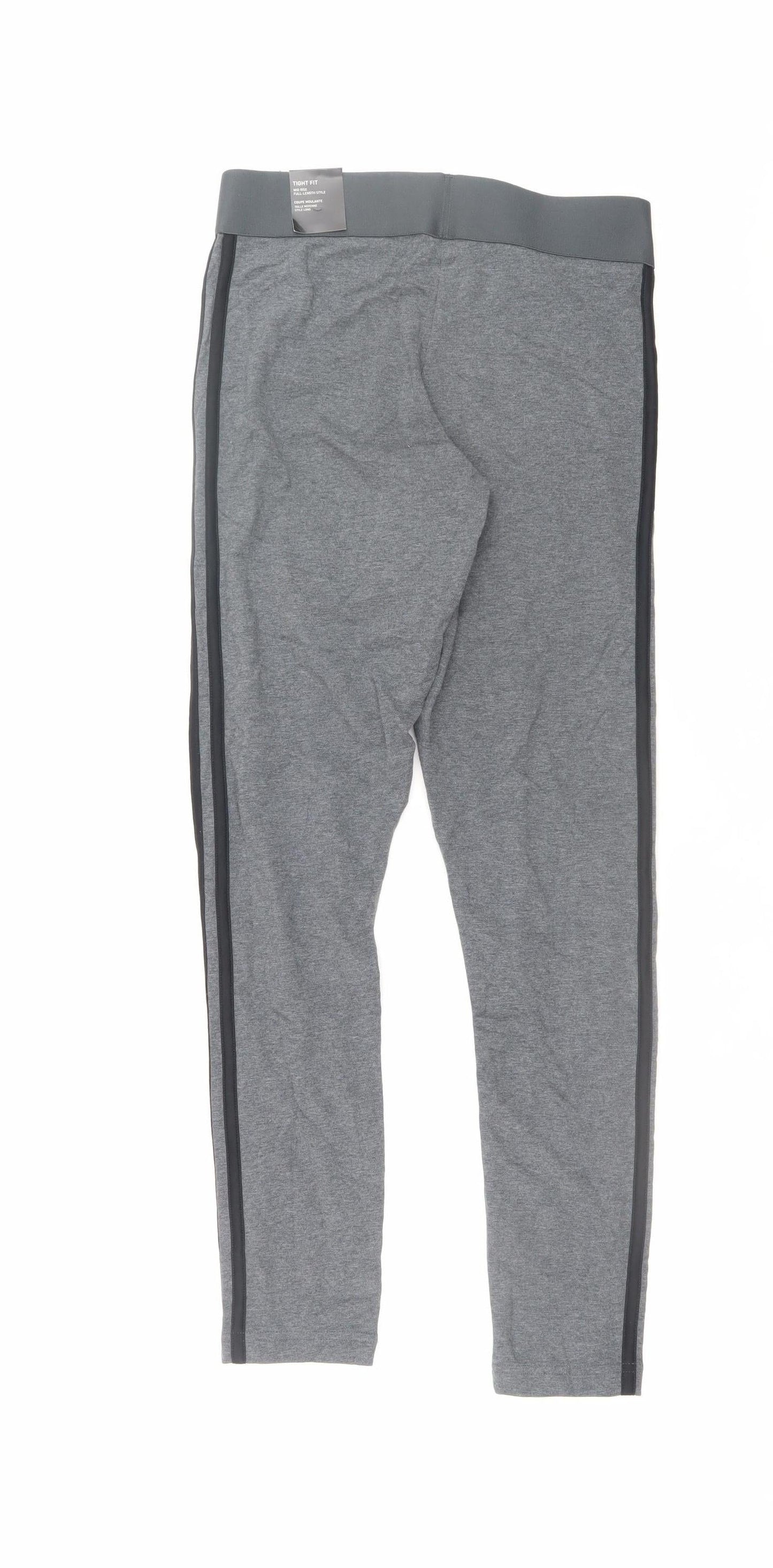 Adidas Womens Grey Small Ankle Leggings Stretch Cotton Blend