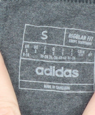 Adidas Womens Grey Small Ankle Leggings Stretch Cotton Blend