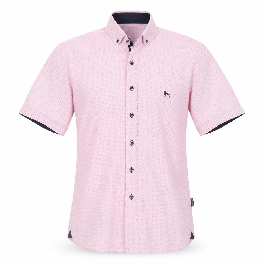 Bewley Ritch Men's Pink Slim Fit Short Sleeve Button-Up Shirt S