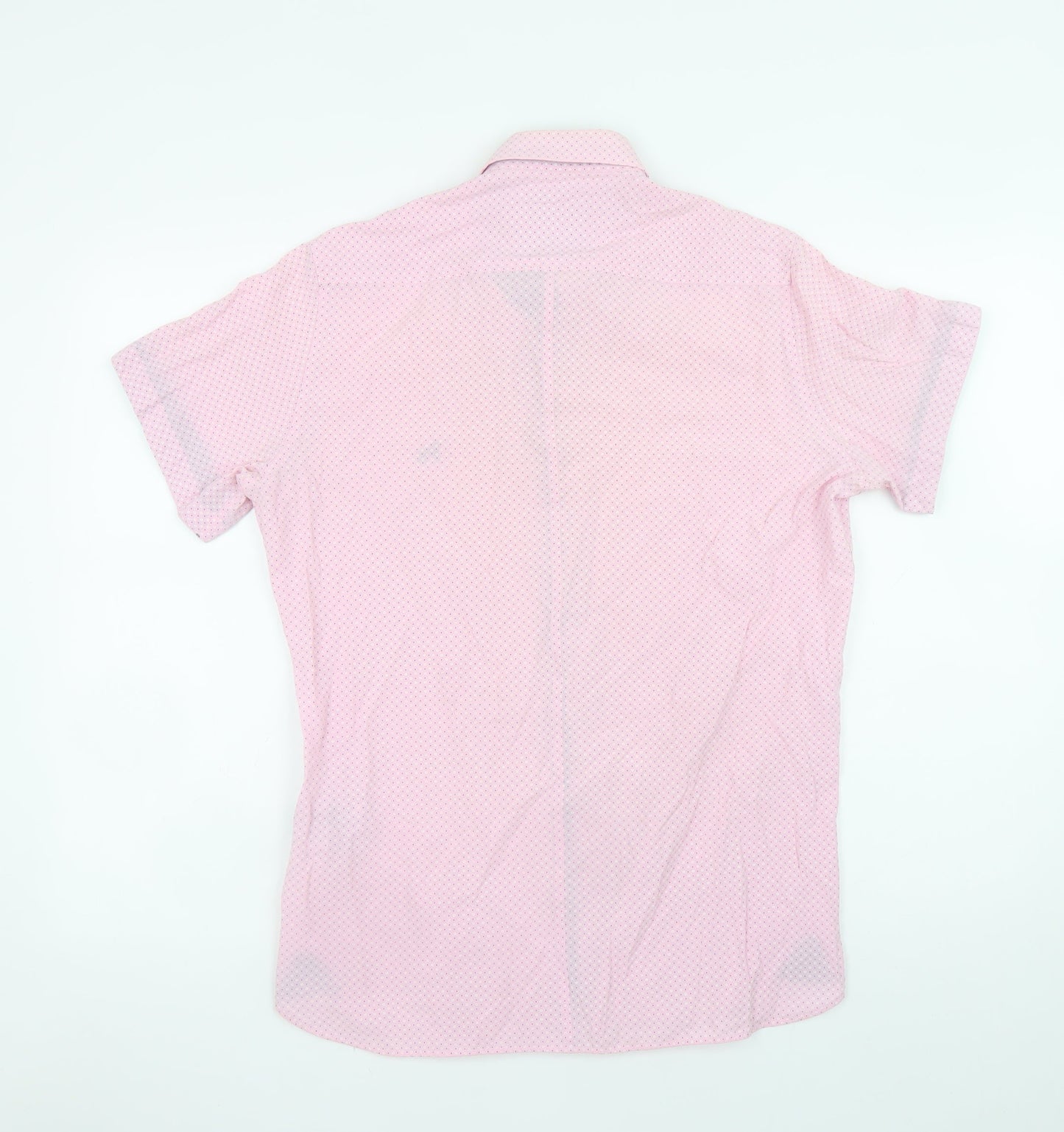 Bewley Ritch Men's Pink Slim Fit Short Sleeve Button-Up Shirt S