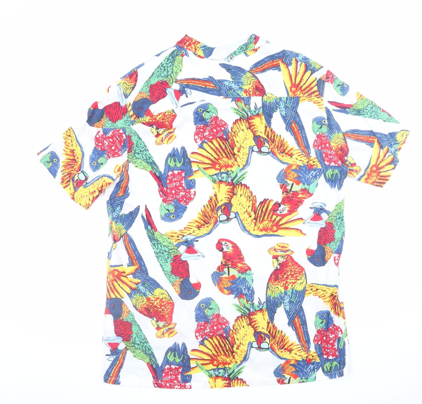 Levi's Men's Multicoloured Parrot Print Button-Up Short Sleeve Shirt M