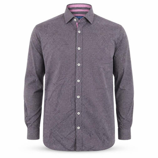 Benetti Men's Purple Slim Fit Geometric Long Sleeve Shirt Size S
