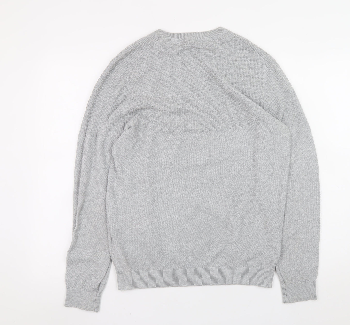 Jack & Jones Men's Grey Knit Crew Neck Jumper Size M Regular Fit