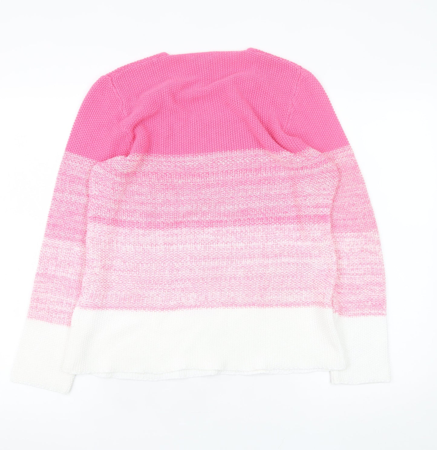 Marble Women’s Multicoloured Pink V-Neck Knit Jumper Size 2
