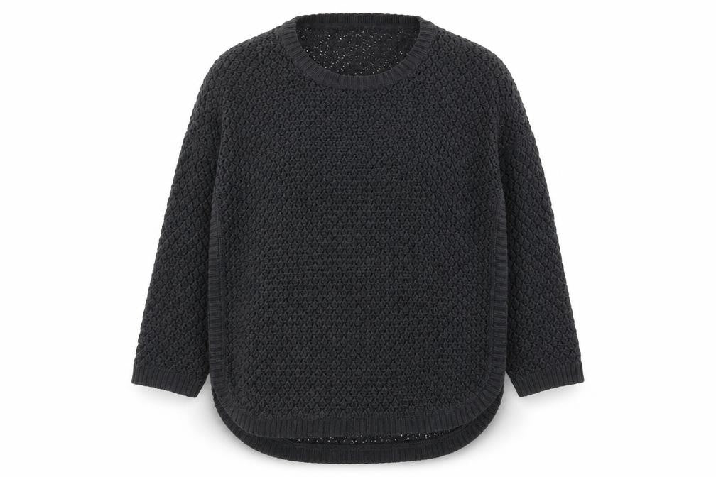 FatFace Women Black Size 12 Knit Jumper with 3/4 Sleeve