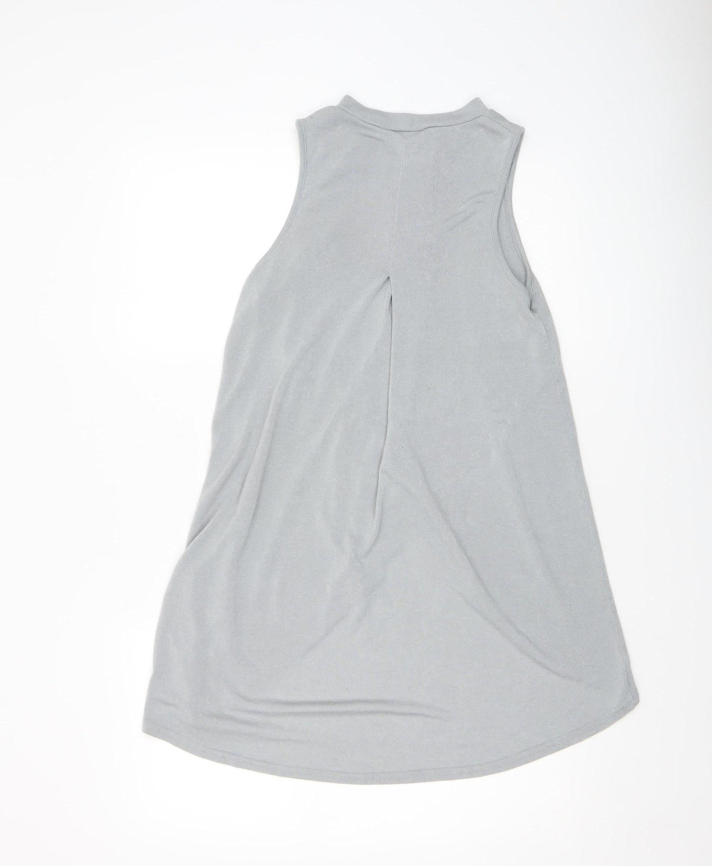River Island Women’s Grey High Neck Wrap Jersey Tank Top Size 10