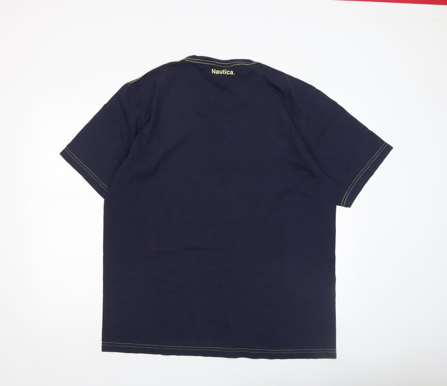 Nautica Men Blue XL Cotton Crew Neck Quote T-Shirt