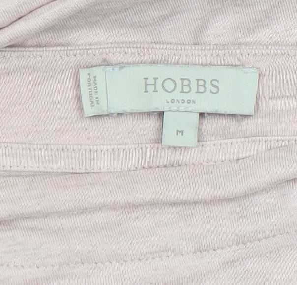 Hobbs Women Pink Viscose Boat Neck 3/4 Sleeve Basic Top Size M