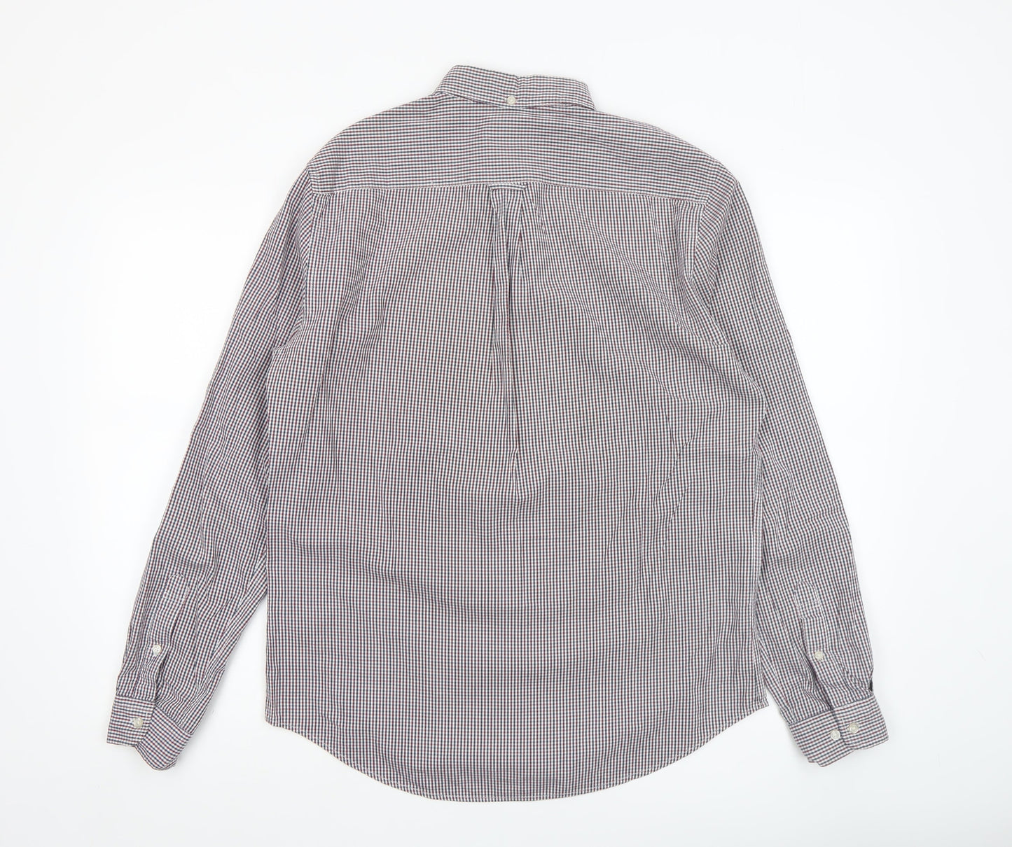 Next Men's Multicoloured Check Cotton Button-Up Shirt Size M