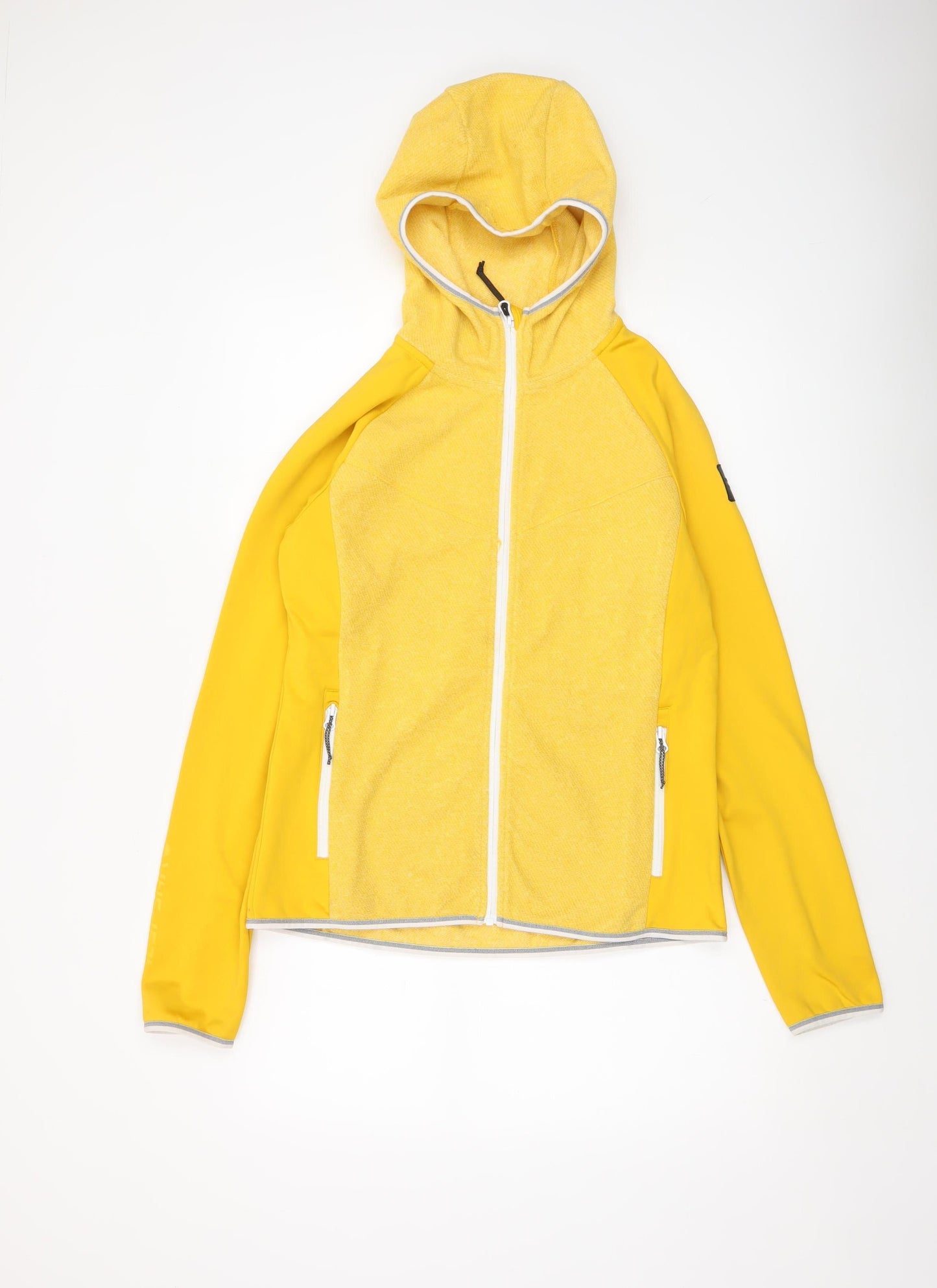 Icepeak Women Yellow Full Zip Hooded Softshell Jacket Size L