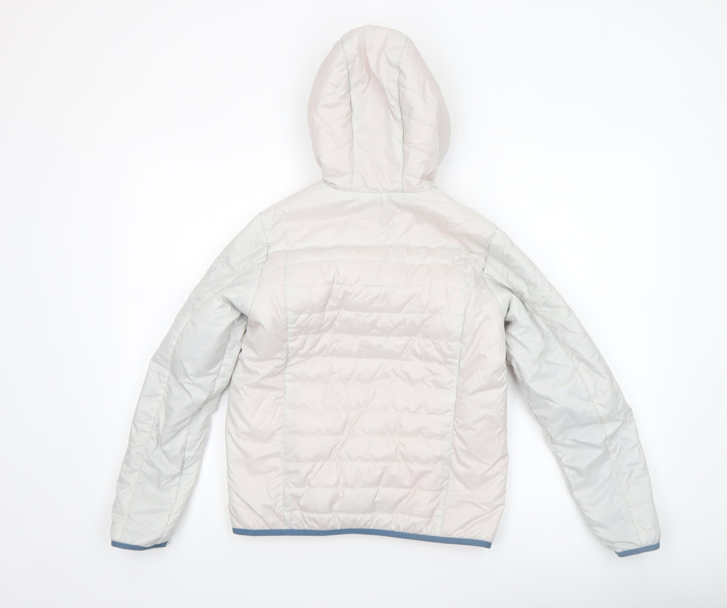 Quechua Girls Ivory Hooded Puffer Jacket 12 Years Polyester Lightweight