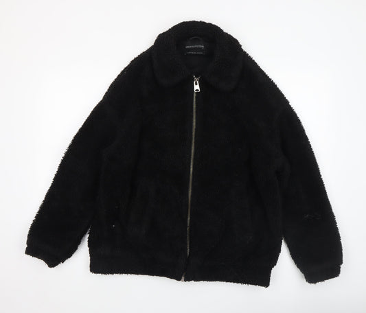 Urban Outfitters Women's Black Fleece Bomber Jacket XS