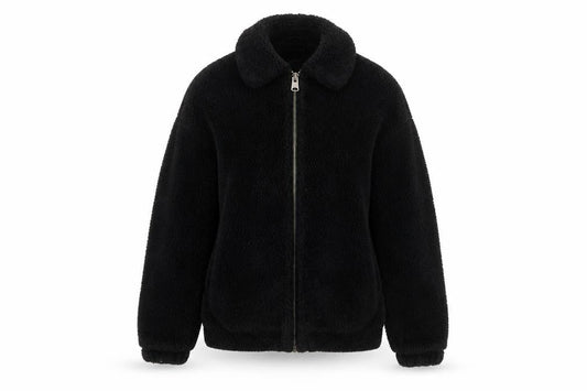 Urban Outfitters Women's Black Fleece Bomber Jacket XS