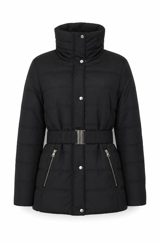 Dorothy Perkins Women’s Black Size 12 Belted Puffer Jacket