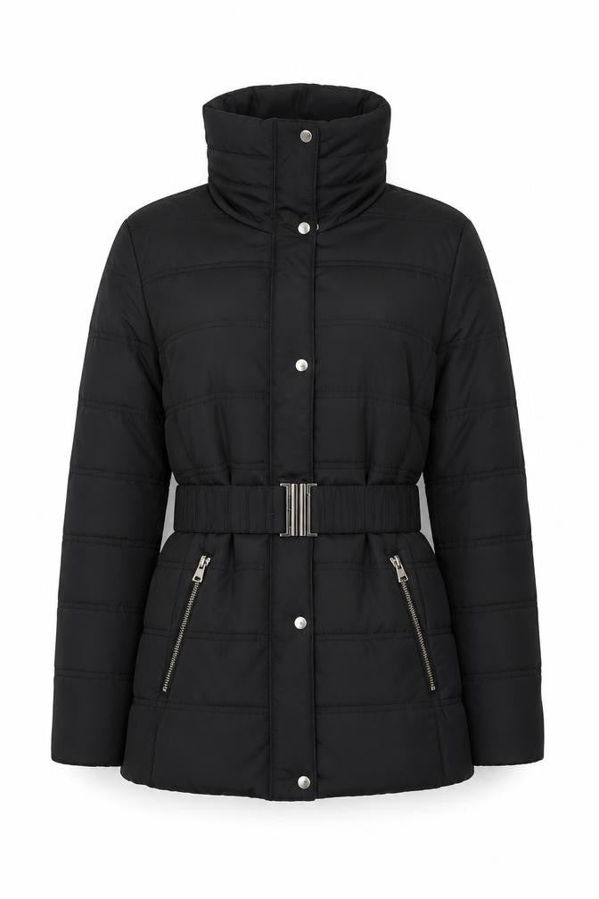 Dorothy Perkins Women’s Black Size 12 Belted Puffer Jacket