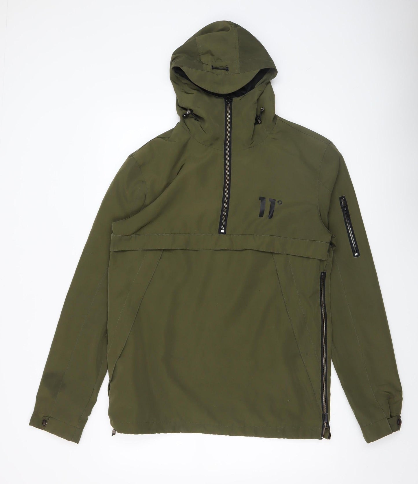11 Degrees Men's Green Hooded Anorak Jacket Size M Regular Fit