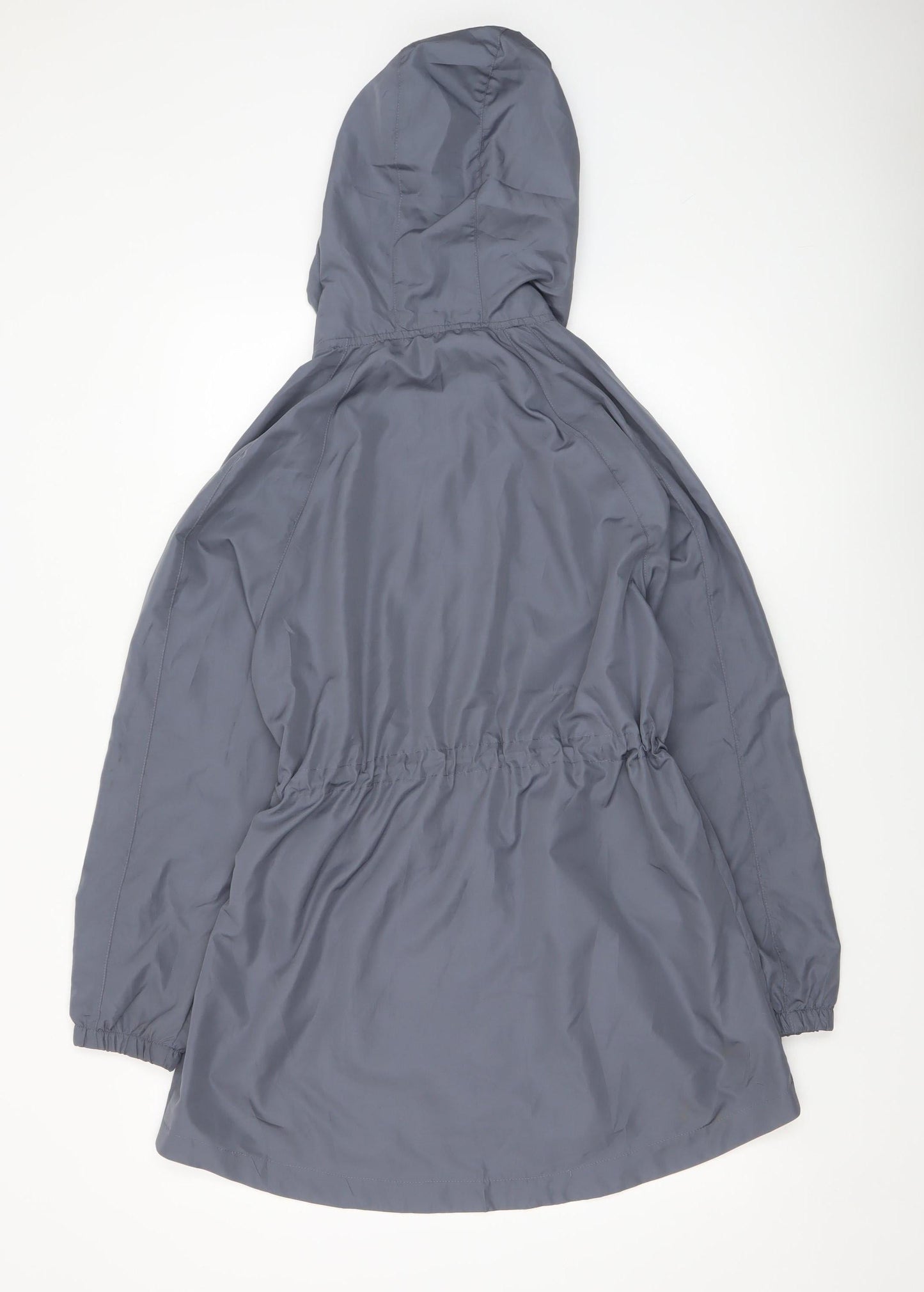 Primark Women Grey Hooded Anorak Jacket Size 12 Regular Fit