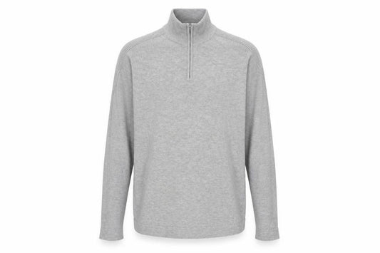River Island Men's Grey L 1/2 Zip High Neck Lightweight Jumper