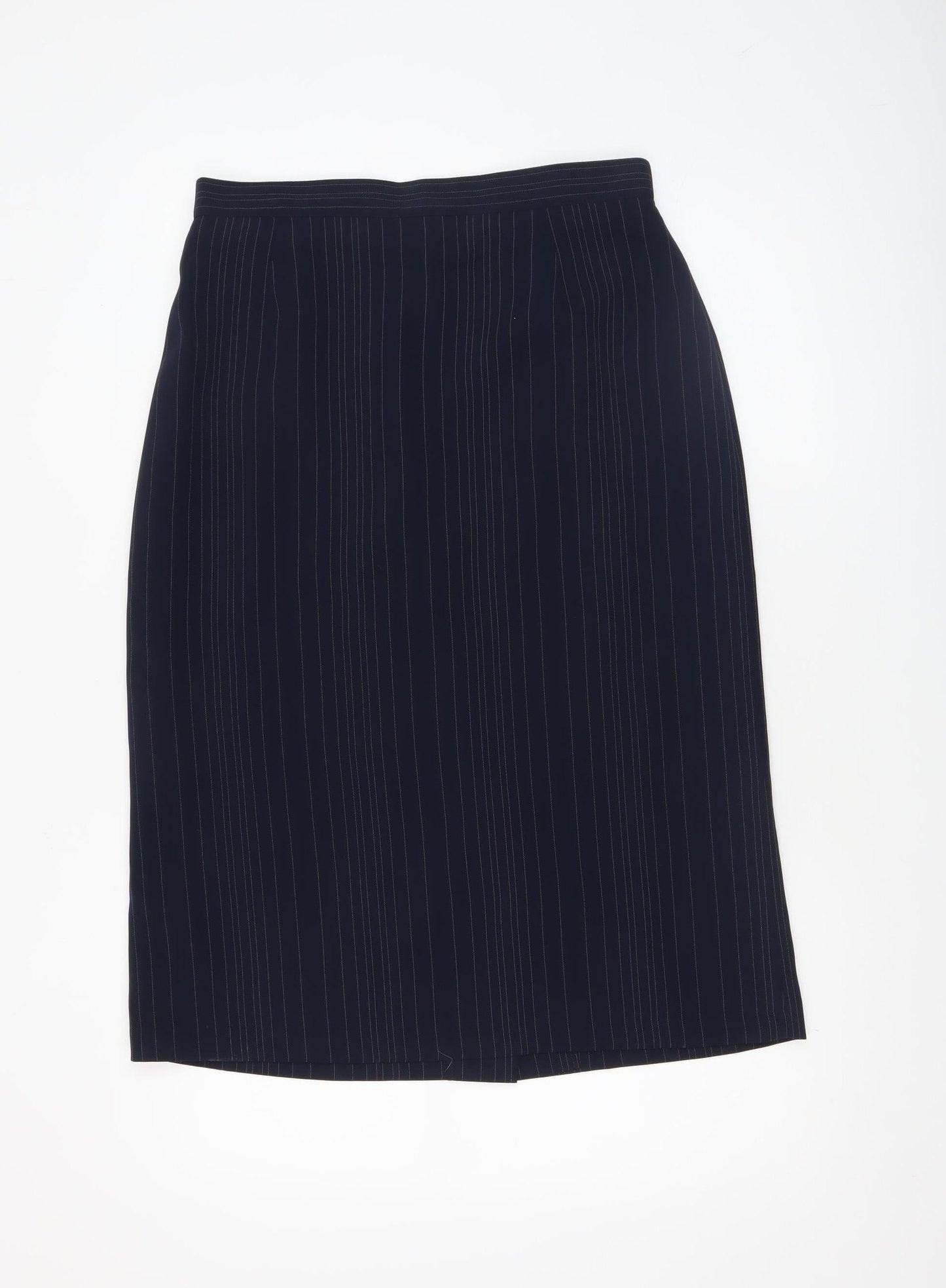Tod Barry Women Black Pinstripe Stretch Pencil Skirt Size 12