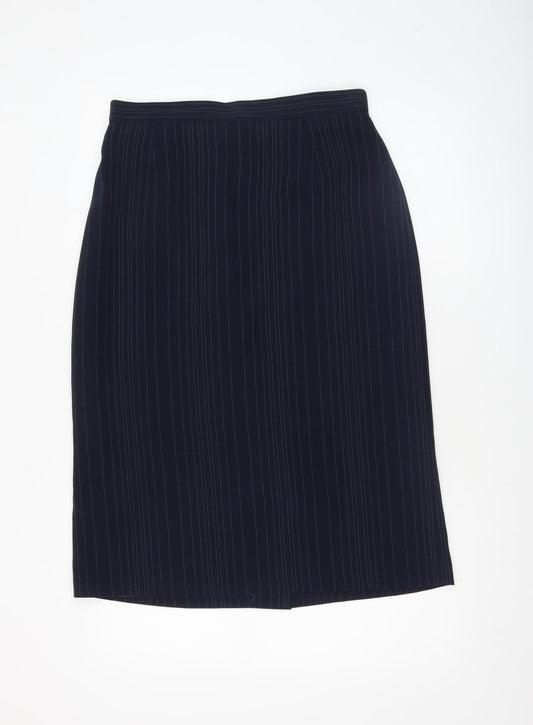 Tod Barry Women Black Pinstripe Stretch Pencil Skirt Size 12