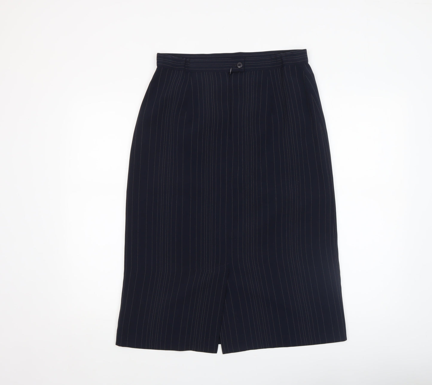 Tod Barry Women Black Pinstripe Stretch Pencil Skirt Size 12