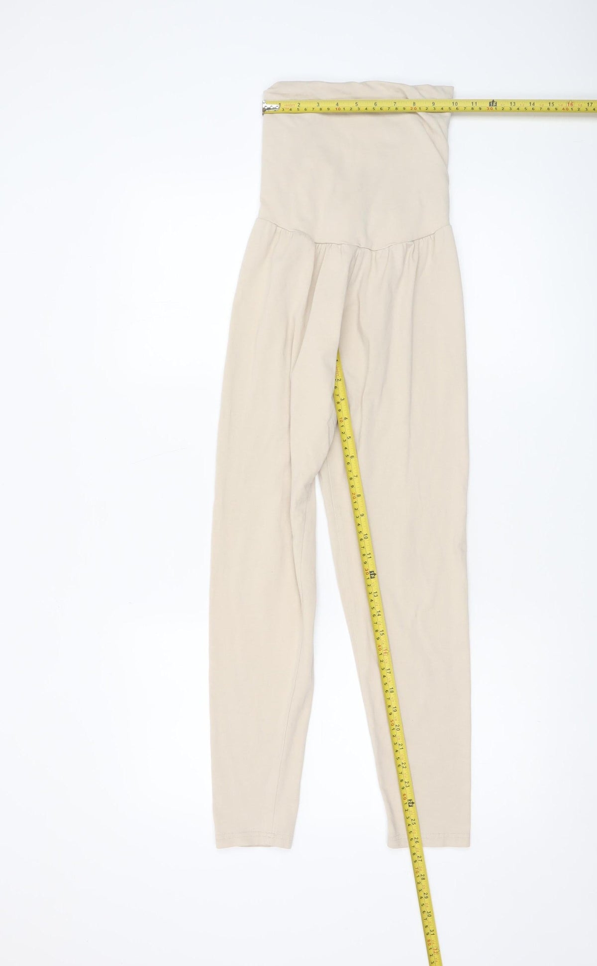 PrettyLittleThing Women’s Beige High Waist Stretch Leggings Size 8