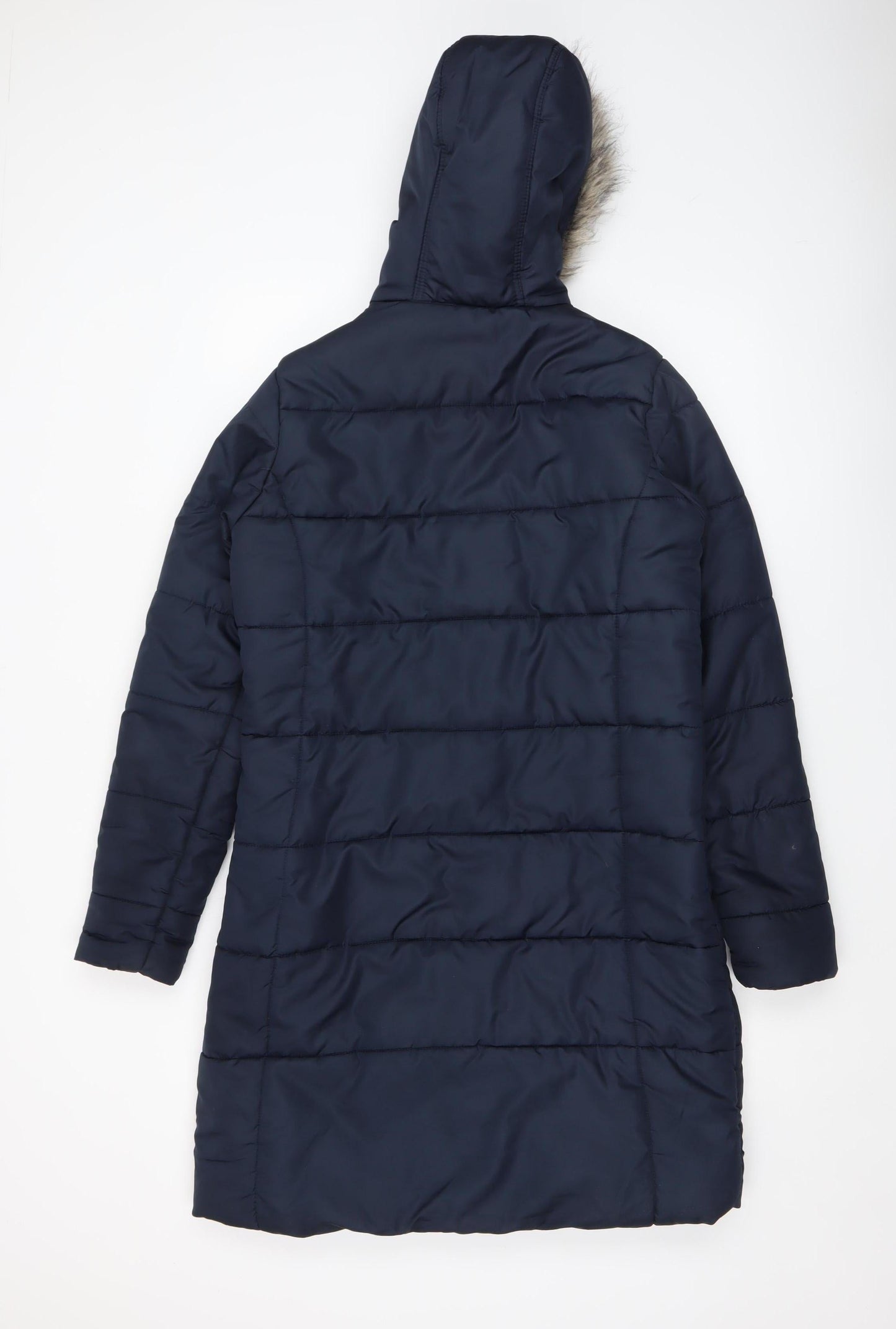 Regatta Women's Blue Long Puffer Coat Hooded Size 12