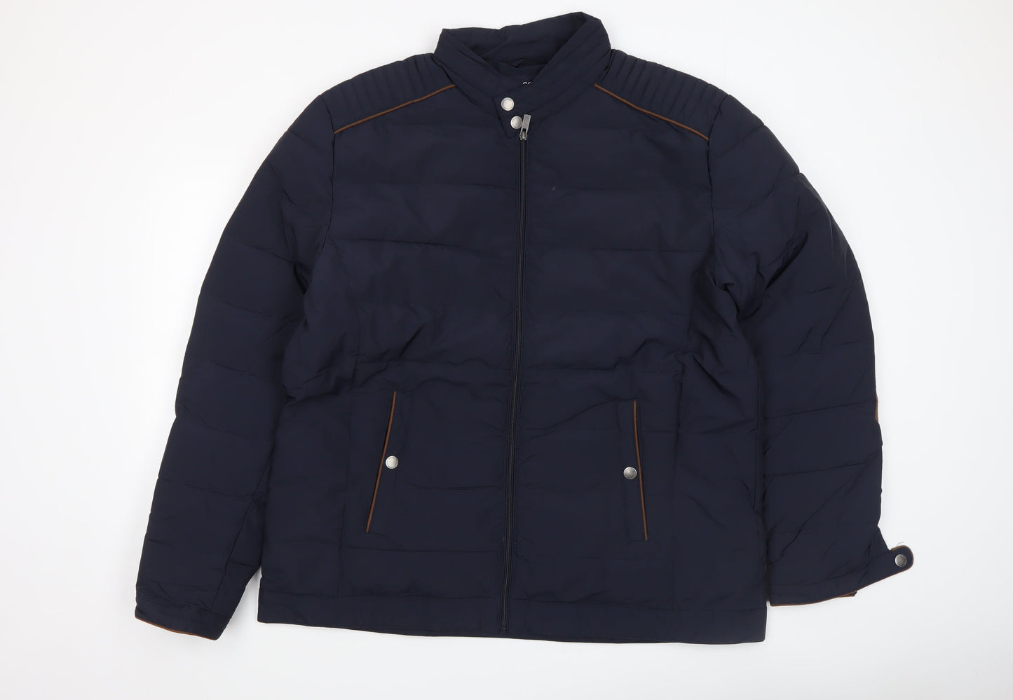Armand Thiery Men's Blue 3XL Puffer Jacket with Stand Collar