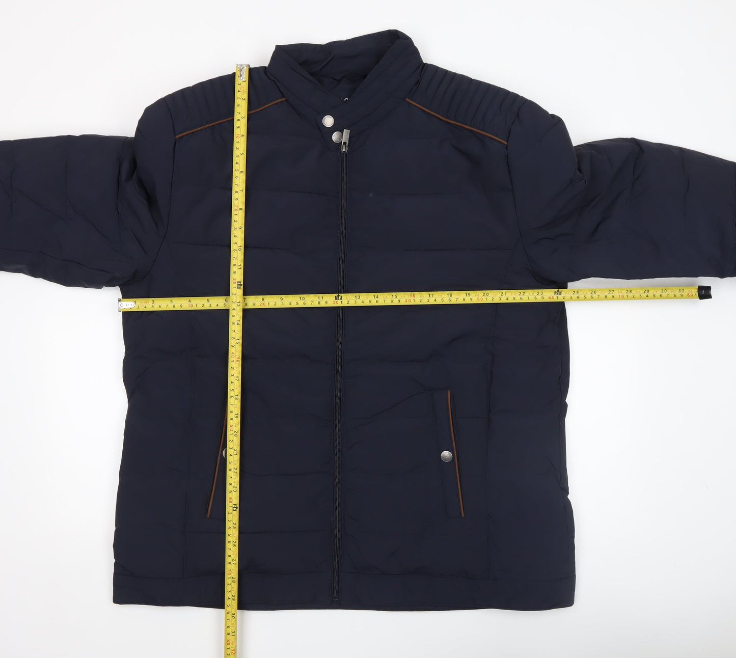 Armand Thiery Men's Blue 3XL Puffer Jacket with Stand Collar