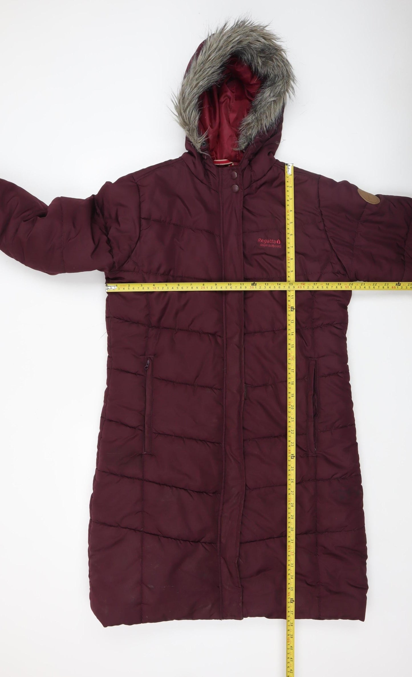 Regatta Women's Red Long Hooded Puffer Coat Size 14