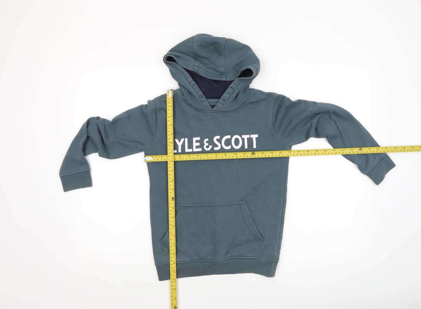Lyle & Scott Boys Orion Blue Pullover Hoodie 8-9 Years Cotton Blend
