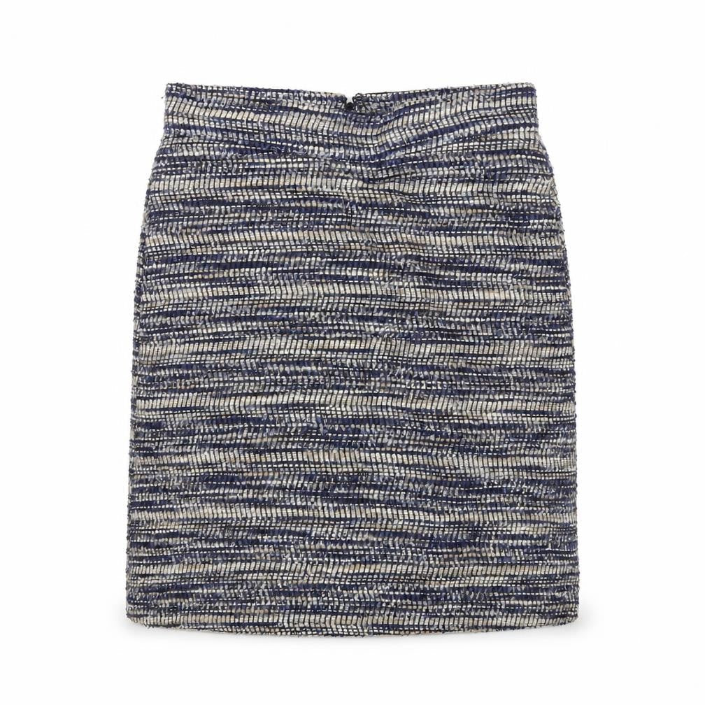 Warehouse Women Blue Tweed Straight Pencil Skirt Size 10