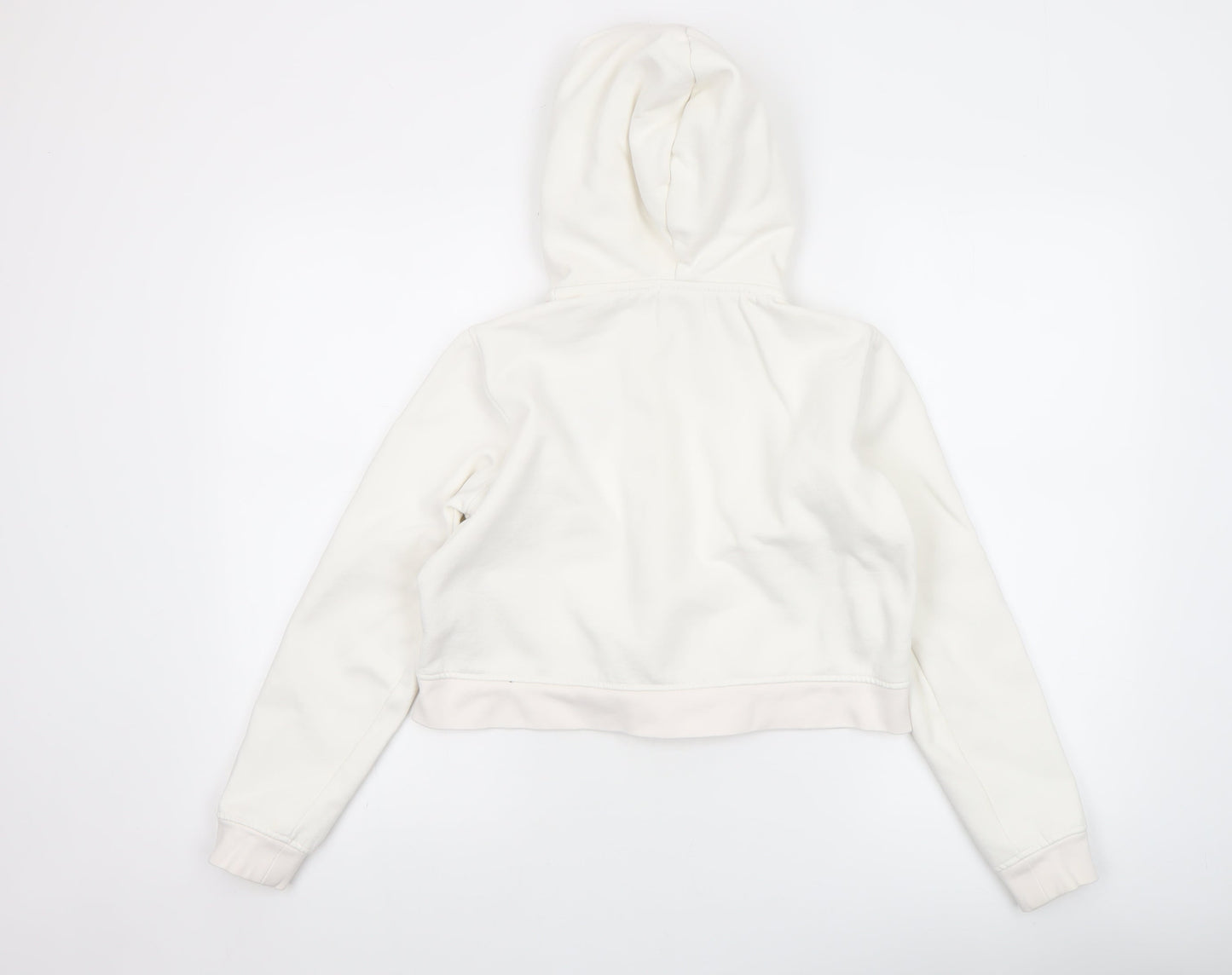 Slazenger Women White Full Zip Hoodie Size 12 Cotton Blend Athletic