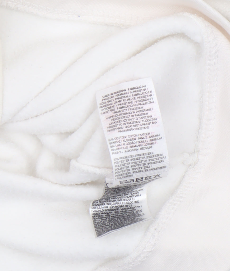 Slazenger Women White Full Zip Hoodie Size 12 Cotton Blend Athletic