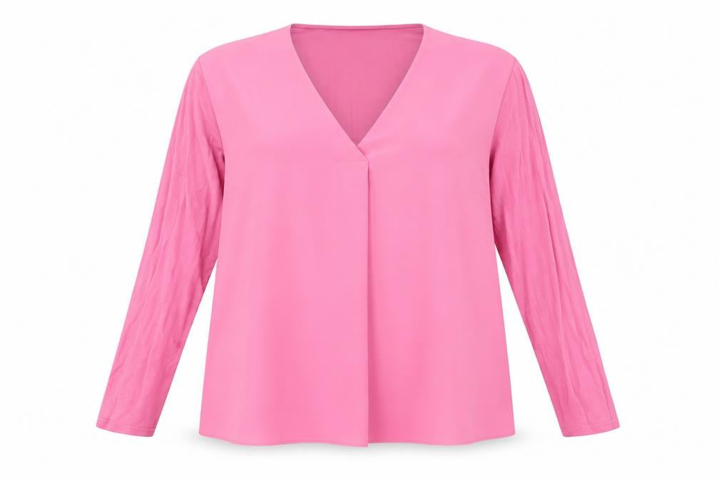 Dunnes Women’s Pink V-Neck Long Sleeve Tunic Blouse Size XL