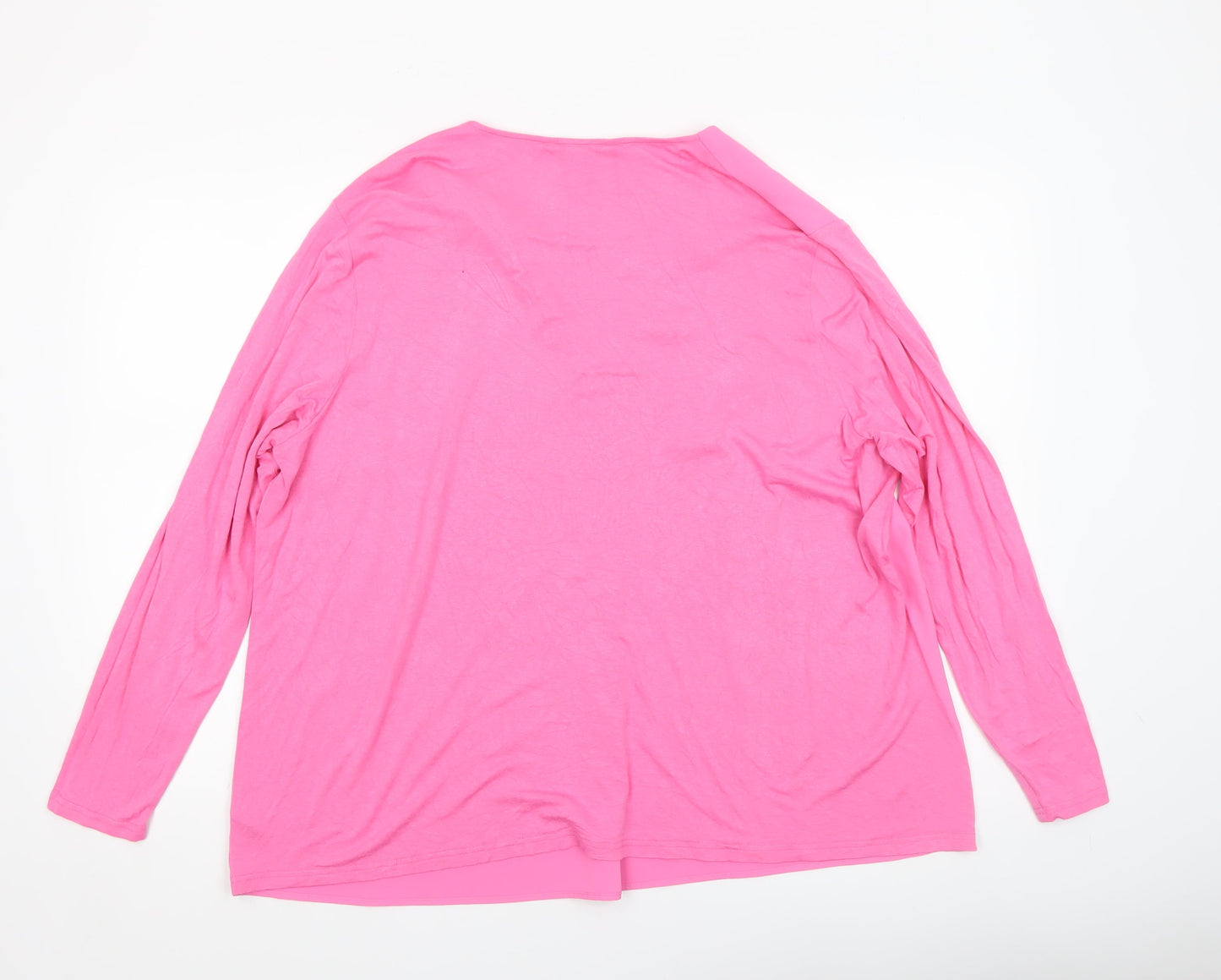 Dunnes Women’s Pink V-Neck Long Sleeve Tunic Blouse Size XL
