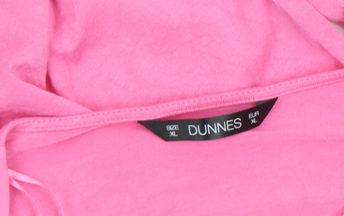 Dunnes Women’s Pink V-Neck Long Sleeve Tunic Blouse Size XL