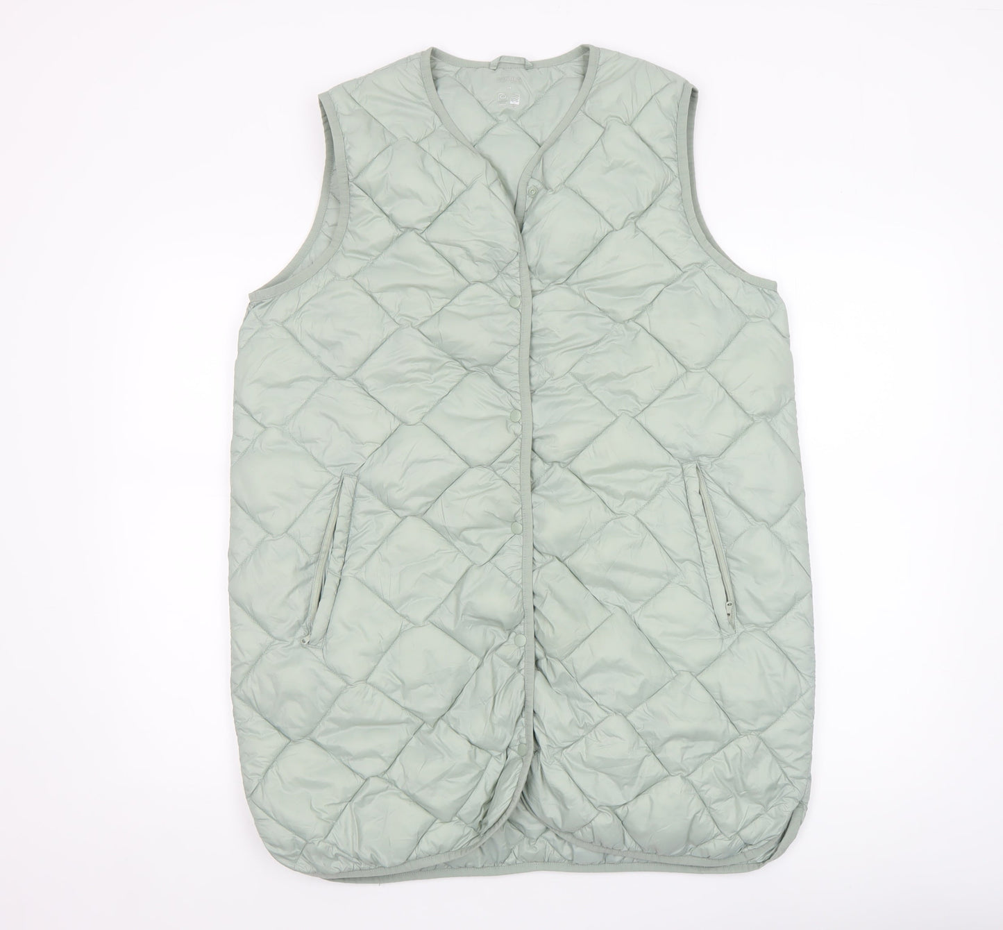 Junnes Store Women’s Green Quilted Long Waistcoat Size M