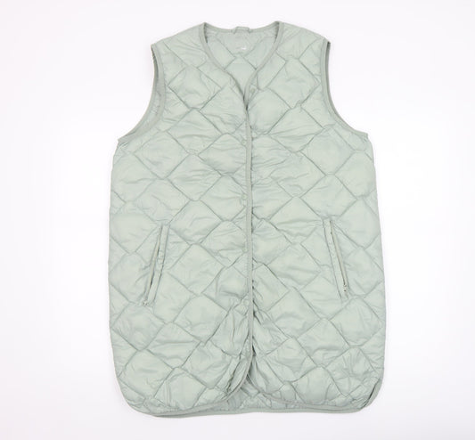 Junnes Store Women’s Green Quilted Long Waistcoat Size M