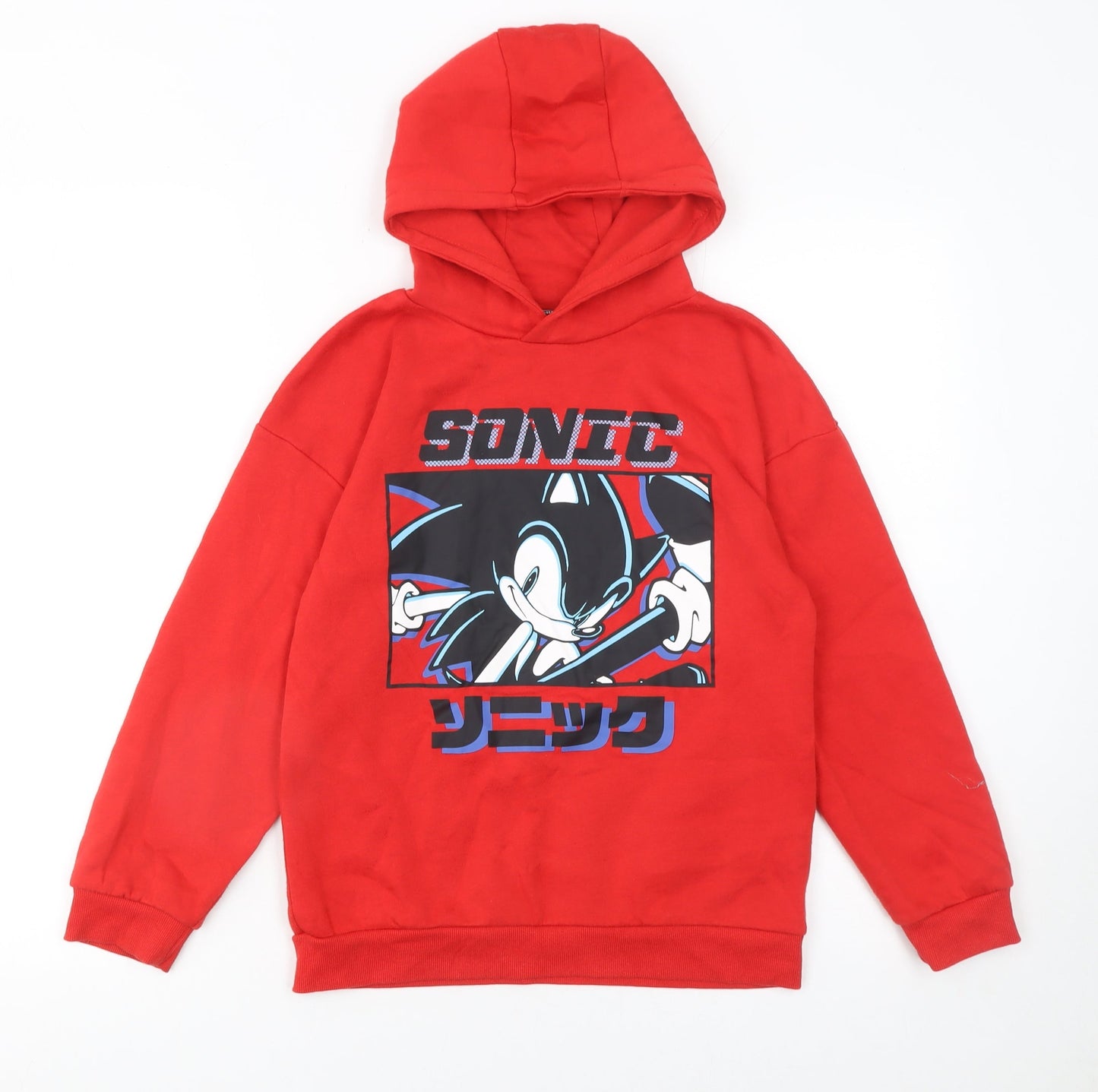 Sonic The Hedgehog Boys Red Hoodie 10 Years Pullover Graphic Print