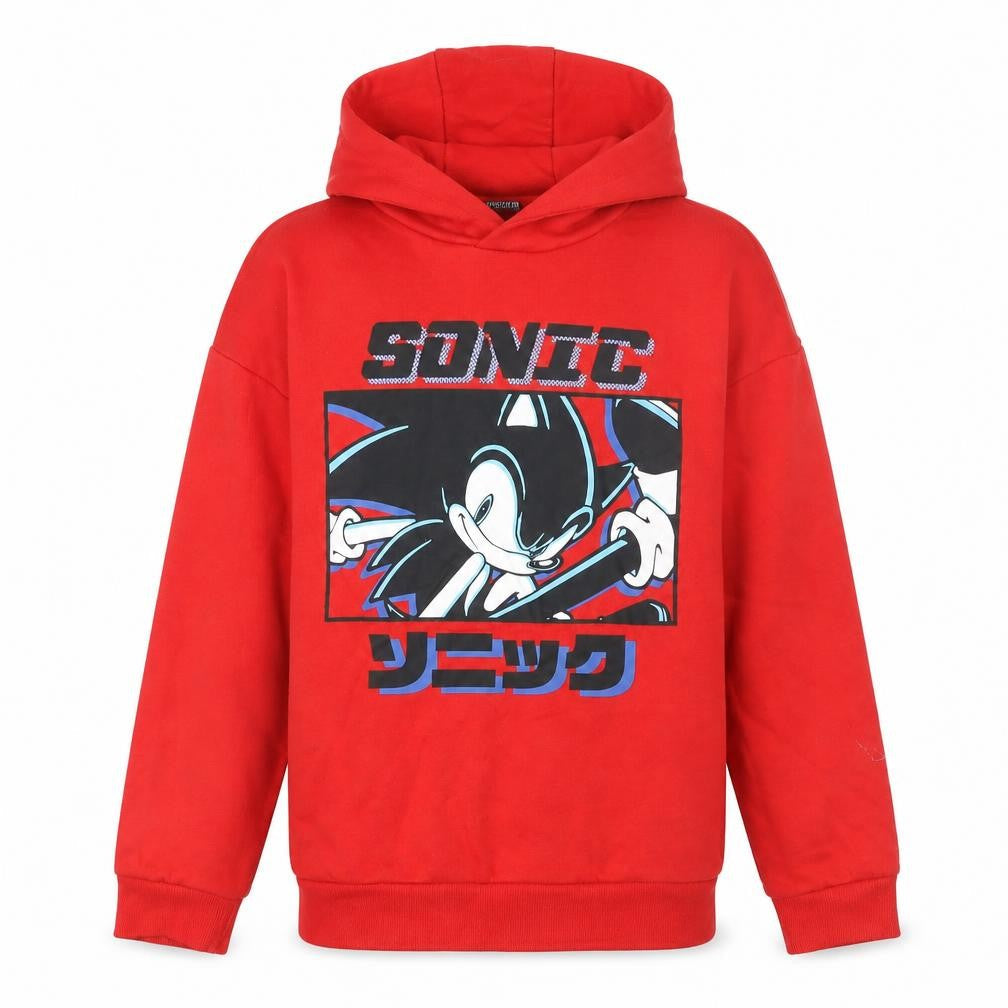 Sonic The Hedgehog Boys Red Hoodie 10 Years Pullover Graphic Print